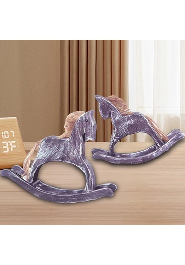 Suntek 2 Adet Ahşap At Figürleri Oyma Tv Dolabı Yemek Odası Çok