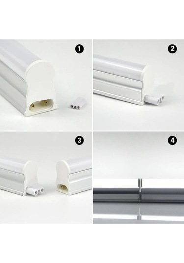 Cata Ct-2466 T5 Bant Armatürü Eklenebilir Anahtarlı 5w Ledli Beyaz Kasa Günışığı 3200k 31cm Beyaz
