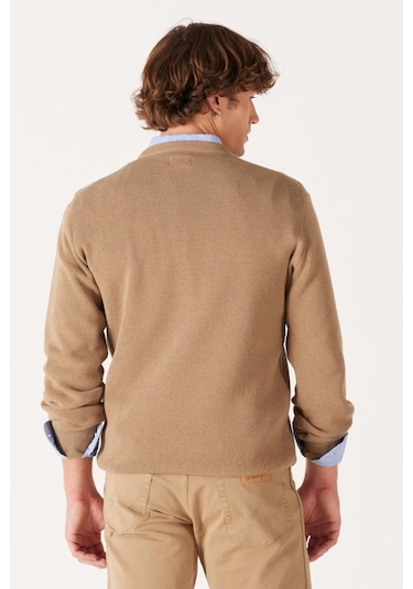 Wrangler Bisiklet Yaka Regular Fit Toprak Erkek Kazak W22210660 001