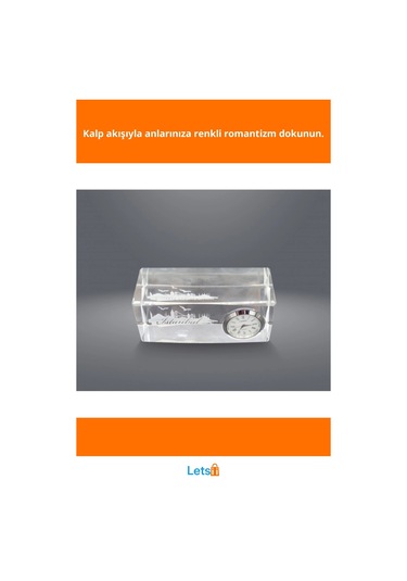 İstanbul Tasarımlı Kristal Saatli Biblo 5x12 Cm Masaüstü Aksesuar Çok Renkli