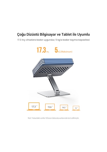 Ugreen Yükseklik Ve Açı Ayarlı Alüminyum Tablet Notebook Standı, 40291