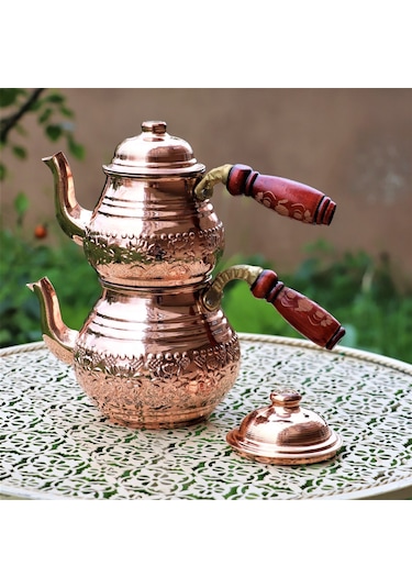 Baskı Bakır Çaydanlık 2,8 Lt Ve Sac Isıtıcı