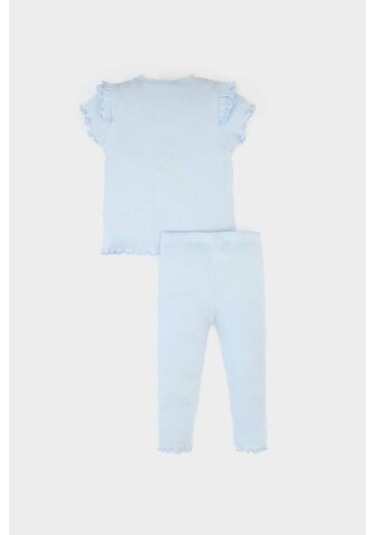 DeFacto Kız Bebek 2'li Takım Baskılı Kısa Kollu Fitilli Kaşkorse Tişört Beli Lastikli Alt A0457A525SMBE343 Mavi DeFacto Kız Bebek 2'li Takım Baskılı Kısa Kollu Fitilli Kaşkorse Tişört Beli Lastikli Alt A0457A525SMBE343 Mavi