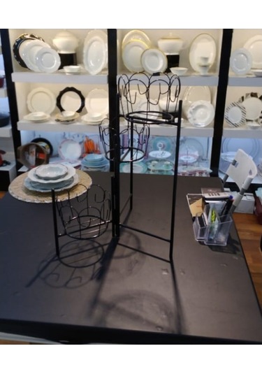 Dekoratif Metal Ferforje 5 Katlı Saksılık -Çiçeklik