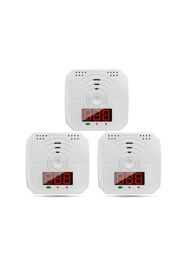 Tenfowee Co Alarm Cihazı 3'lü Paket - Hızlı Tespit, Lcd Ekran, Led Işık Ve Sesli Alarm - Ev, Şömine, Gaz Tesisleri İçin - Pil Yok Wj-co998