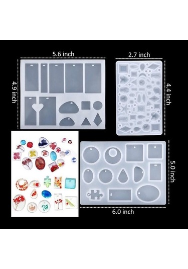 Ulzyvf Yetişkinler İçin Yapımcı Seti, Kristal Küpe Kolye Kalıpları, Epoksi El Döküm Dıy Aksesuarlar, 134 Parça, Çok Renkli Çok Renkli