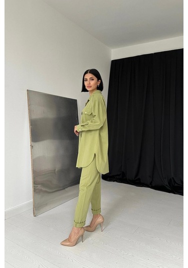 The İstanbul Yeşil Gömlek Ve Çıtçıtlı Pantolon Takım Yeşil