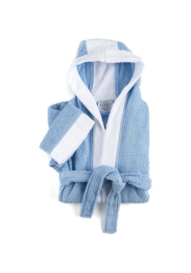 Soley Pueri %100 Pamuklu Unisex Çocuk Bornozu Mavi