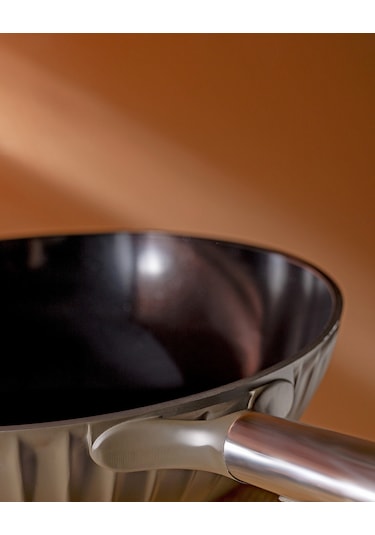 Madame Coco Freya Wok Tava - Kahverengi - 30 CM