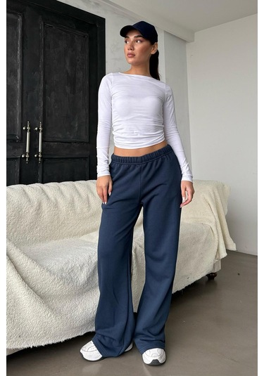 Madmext Lacivert Bol Paça Kadın Eşofman Altı Mg2279 Lacivert