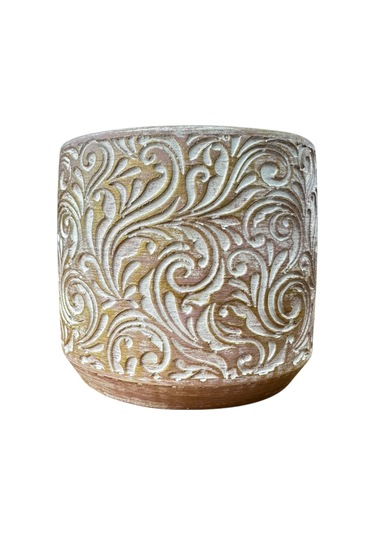 Bitki Tasarımı Ev Dekorasyon Gold Çiçek Desen Beton Saksı Çiçeklik Saksılık