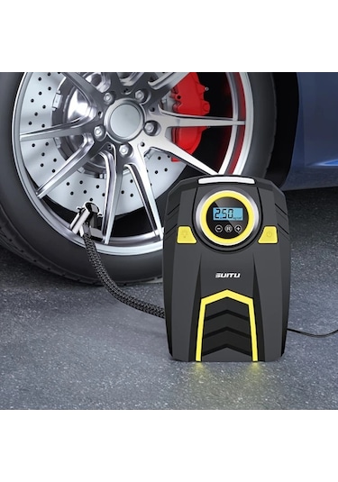 Xuweiwei 1 Adet Kablolu Dijital Ekran 150psı Led Işıklı Taşınabilir Araba Hava Kompresörü 12v Dc Araç Fişi Güç Modu 36v Çalışma Gerilimi