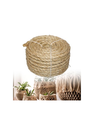 Magideal Suntek Bükülmüş Sisal Halat Kedi Tırmalama Direği 6 MM 15 Mt