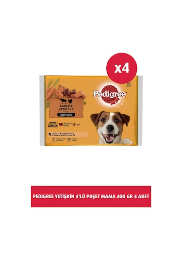 Pedigree Multipack Karışık Etli Pouch Yetişkin Köpek Maması 4 x 100 G