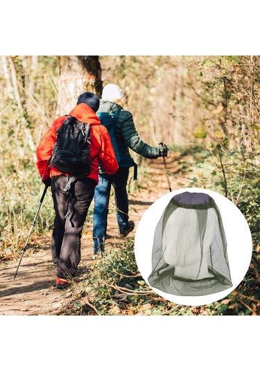 Padalink Askeri Yeşil Nilon İçerikli Dışarıda Kullanım Uygun Mus, Böcek, Sinek Ve Diğer Haşere Koruyucu Turizm Ve Kamp İçin 20g Hafif Ağ Şapka Ordu Yeşili