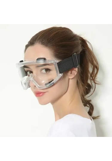 Oldfriend 1 Adet Sarı Sıçrama Toz Rüzgar Korumalı Endüstriyel Laboratuvar Gözlüğü