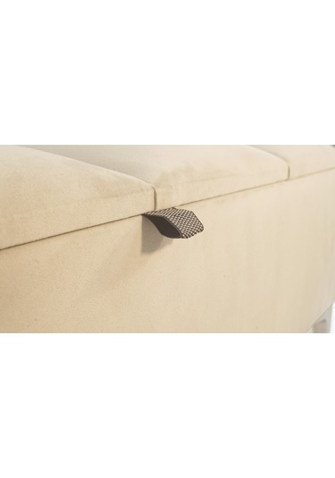 Vetra V2 Sandıklı Puf  Krem Dilimli Model Sandıklı Puf Bench - Sandıklı Yatak Ucu Bankı