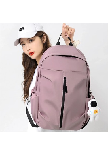 Ranyeek Su Geçirmez Anti-hırsızlıklı Çift Omuzlu Sırt Çantası, Büyük Kapasite, Seyahat/okul İçin, 7.9" Tablet Uyumlu, Astronot Figürlü, Pembe 9399 Çok Renkli