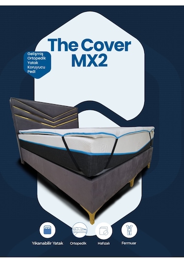 Cover Mx2 Gelişmiş Ortopedik Soft Sünger Yatak Sertleştirici Yıkanabilir Fermuarlı Kılıf 160 X 200 Çok Renkli
