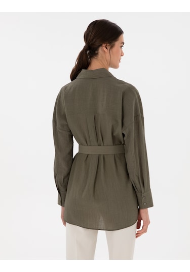 Pierre Cardin Kadın Haki Gömlek Desenli 50306501-vr027 Haki