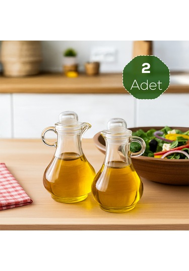 Porsima Pbt-570 Kapaklı Akrilik 2 Li Yağlık Sirkelik Yağdanlık Seti 80ml Şefaf