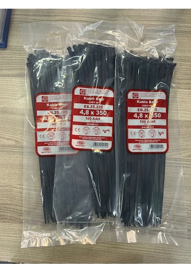 Pemsan Cırt Kablo Bağı 4.8x350 Beyaz 1 Paket 100 Adet