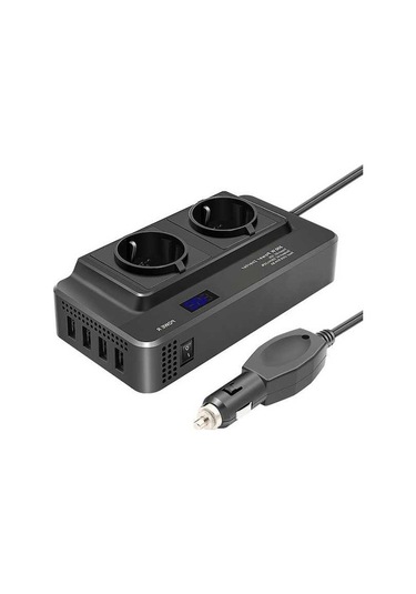 Bosphorusboutique02 Dijital Ekranlı 200w Araba İnvertör, 12v-220v, Usb, Ac Soket, Güvenli Kullanım