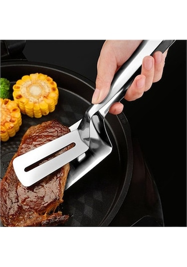 Cc Globall Paslanmaz Çelik Çift Taraflı Et Spatula Maşası