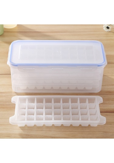 Sones Küçük Kare Buz Kalıbı Tepsileri Çok Katmanlı Kalıp Kapaklı Buz Saklama Kutusu, 4 Katman Diğer