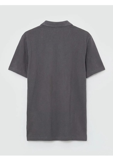 Lc Waikiki Gri Oversize Polo Yaka Ford Baskılı Erkek Tişört