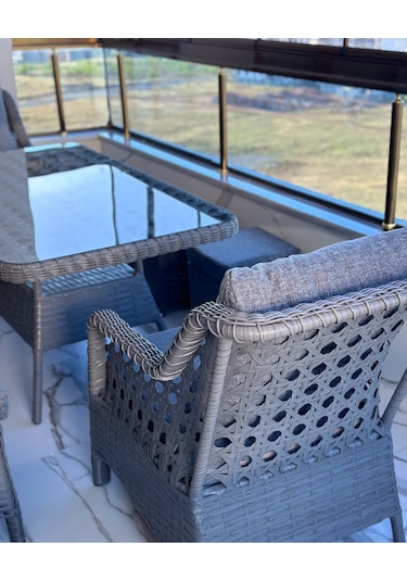 Sercangarden 3kişilik Salincak Hediyeli Rattan Bahçe Takımı Oturma Grubu 3'lü - 7 Kişilik Gri Sercangarden 3kişilik Salincak Hediyeli Rattan Bahçe Takımı Oturma Grubu 3'lü - 7 Kişilik Gri