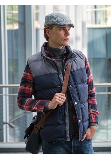 Erkek Slim Fit Lacivert Rüzgar Ve Su Itici Termo Iç Astarlı Nefes Alabilen Yelek Ncs Jeans 4514-Lacivert