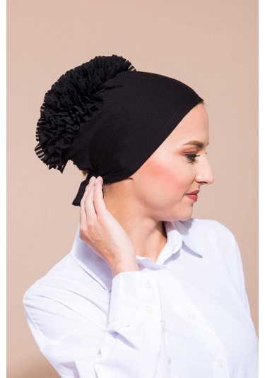 Slikonlu Kaymaz Dikişsiz Fırfırlı Bone Sdfpkdfb1001 Siyah