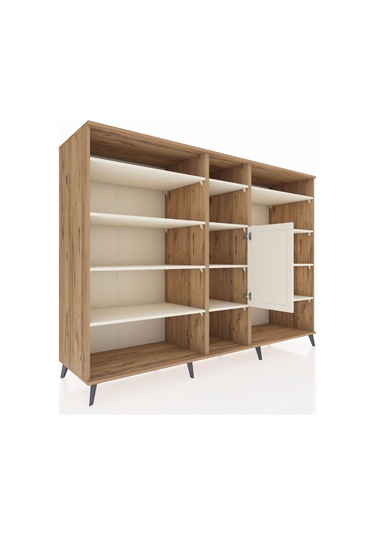 Kronos Dolap 12 Raflı Tek Kapaklı 220x59x163 Çam-aytaşı Çam-aytaşı