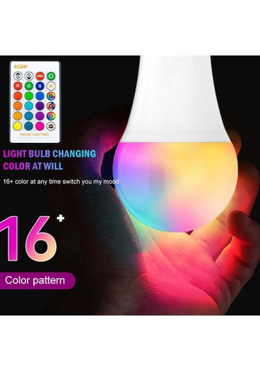 Homyl E26 E27 Rgb Led Ampul Ev Partisi Için 16 Renk Değişimi 60x120mm-5w