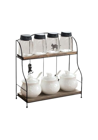 Narin Depolama Rafı Çift Katmanlı Raf Güzellik Tutucu Raf Kedi Metal Organizatör Ev Mutfak Banyo İçin Depolama Tutucular & Amp Raflar 3