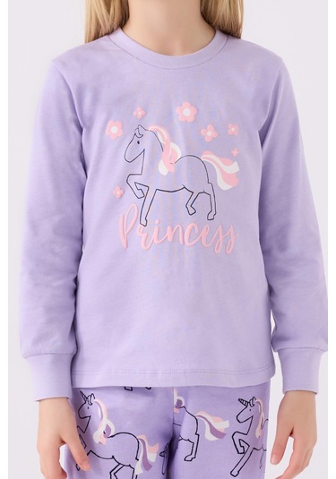 Roly Poly 3477 Princess Kız Çocuk Lila Uzun Kol Pijama Takım Lila