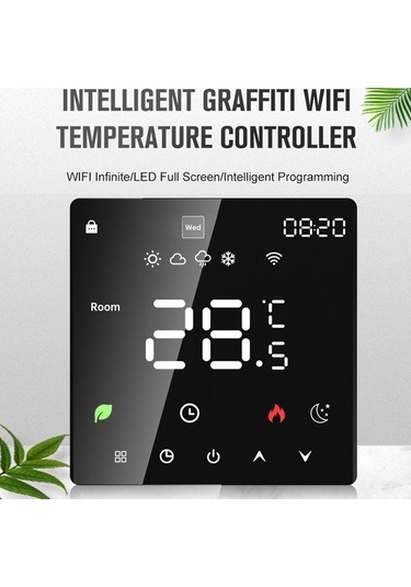 Fortunelane K6h16a Elektrikli Isıtıcı Termostati - Dokunmatik Led, Akıllı Programlama, Çocuk Kilidi, Ip20 Flam Yalıtımlı Pc, Otom