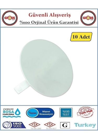 Buat Kapağı - Plastik - Beyaz - Düz - 10 Adet