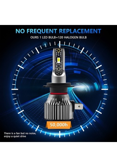 Pazly H7 Ip68 Su Geçirmez Araba Led Far Ampulü Gri - Dayanıklı Ve Parlak