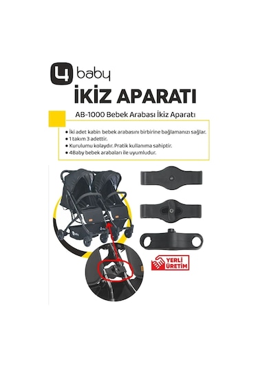 Mimma Baby Dron Ikiz Kabin Bebek Arabası Antrasit