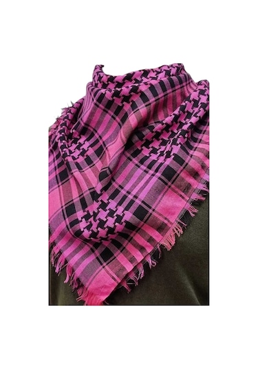 Tezzgelsin Günlük Kullanım Büyük Boy Puşi Şal Siyah - Fuşya