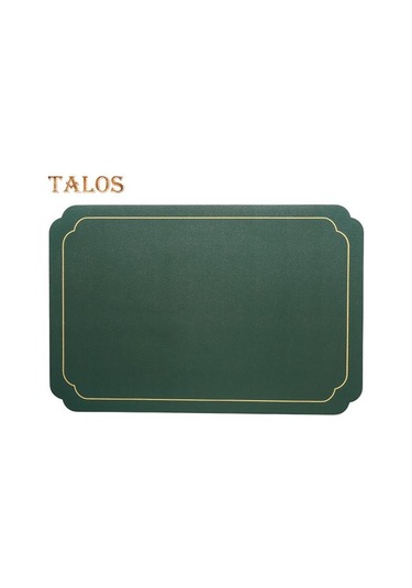 Mavi Dikdörtgen Suni Deri Servis Altlığı Modern Su Geçirmez Isıya Dayanıklı Kaymaz Isı Yalıtımı Bulaşık Makinesinde Yıkanabilir Mavi