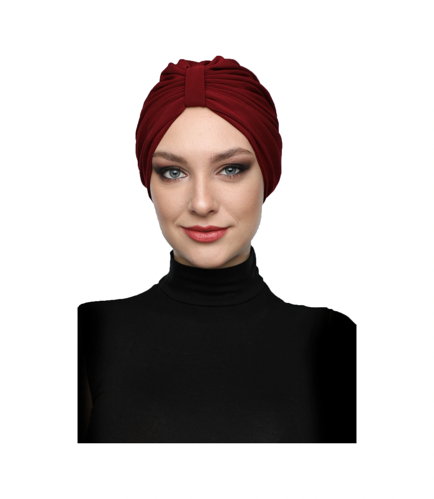 Kelebek Astarlı Bordo Hazır Türban Tesettür Havuz Bonesi Bordo