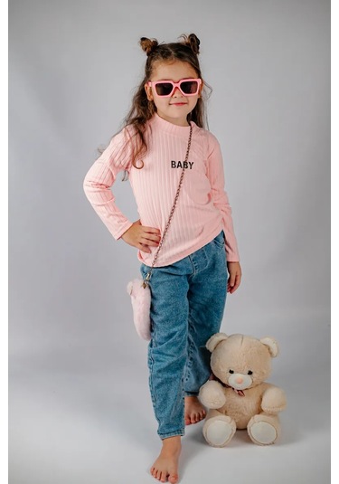 Kreş İçin Yumuşak Uzun Kollu Tişört 252743458 Pembe