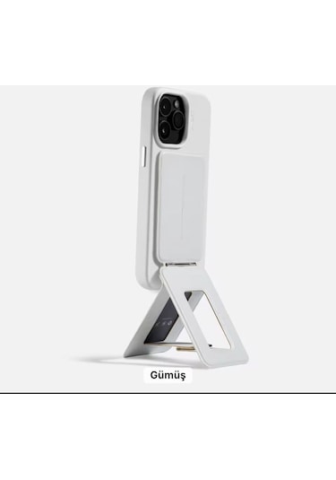 Mini Taşınabilir Telefon Standı Kartlık Premium Tiktok,youtube Ve Reels İzleme Keyfi Gri