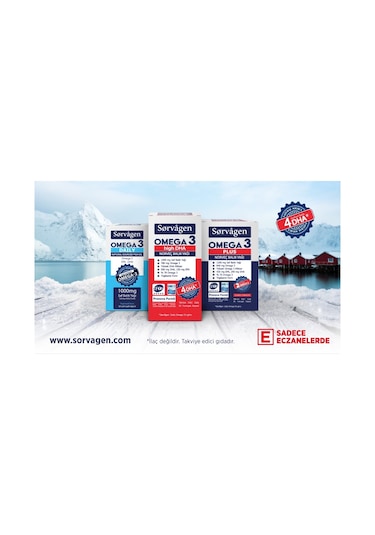 Sorvagen Omega 3 Plus Saf Norveç Balık Yağı. 60 Kapsül. 1200Mg