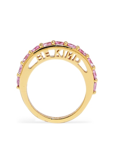 Be Kind Band Ring, Renkli Kristalli Yüzük Pembe