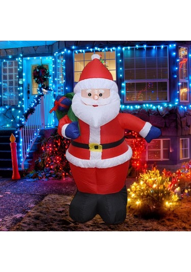 Yılbaşı Şişme Dekor Işıklı Noel Baba 135cm Fanlı Şişme Özelliği Pompasız Şişme Diğer