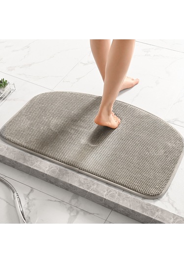 Mufunye Banyo Suyu Emici Paspas - Kayma Engellli, Hızlı Kuruyan, Ev Kullanıma Uygun Bej Renkli 50x80 Cm Diğer